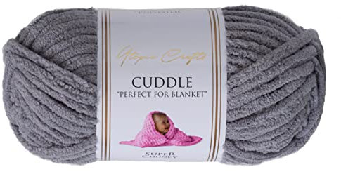 Utopia Crafts Cuddle Super Chunky Chenille-Garn zum Stricken und Häkeln, 100 g – 60 m (mittelgrau), 1 Stück