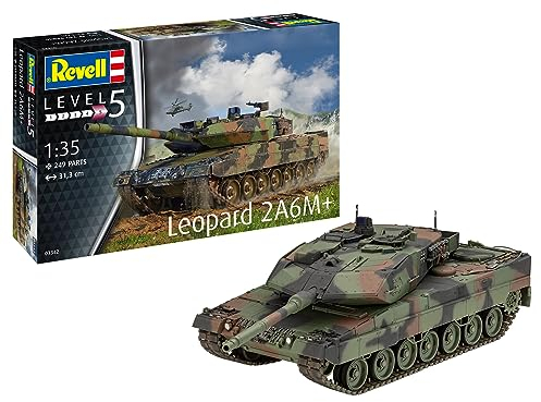 Revell 03342 Leopard 2 A6M+ - Kit modellino in plastica non costruita o non verniciata, in scala 1:35