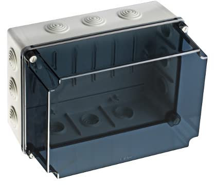 METEOBOX Elektrosysteme IP65 Aufputz Feuchtraum Abzweigkasten Verteilerkasten Abzweigdose Verteilerdose (328x239x188mm transparent)