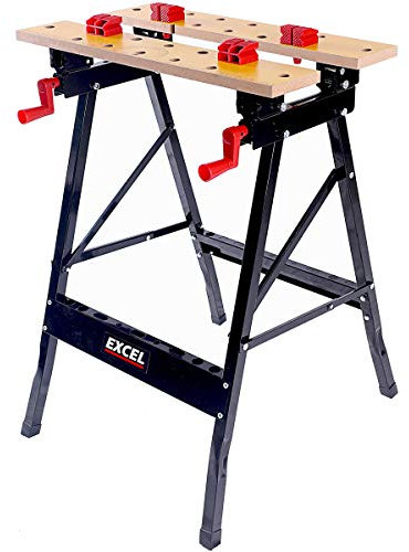 Excel Flip Top Workbench & Foldable Vise with Stand - Portable workbench, Foldable workbench, Versatile, and Durable Work Surface Ideal for Any Project