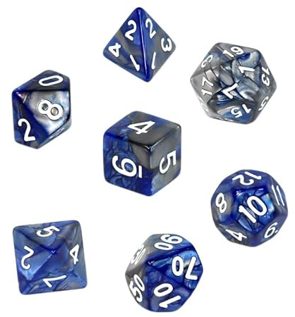 Asmodee, RPG Knochen Set - Bicolor - Blau-Grau