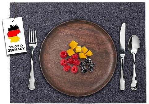 Tischset Filz 2mm Made in Germany - Platzset Filz aus upcycling rPET Filz (Grau, 1)