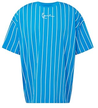 Karl Kani Herren KM232-033-1 KK Small Signature Boxy Heavy Jersey Pinstripe Tee Blue/White, S