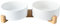 SPUNKYJUNKY Gamelle Double en céramique avec Support en Bambou pour Chiens de Grande Taille (1800 ML, Blanc x 2)
