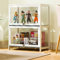 ZMHPLKH glasvitrine vitrine vitrinenschrank sammlervitrine hergestellt aus natürlicher Bambusrahmen Flip-Schranktür-Design, versiegelt und staubdicht, mehrere Größen 60 * 32 * 73CM White