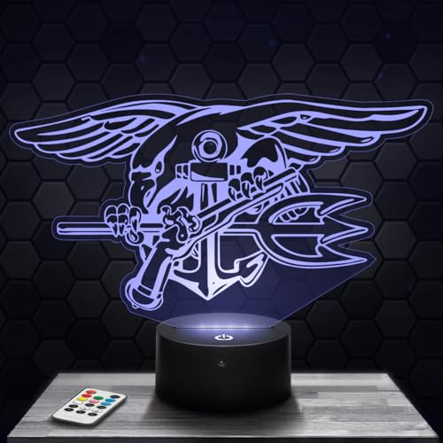 Nachttischlampe Navy Seal Französische Armee, Geschenkidee Dekoration Militär Schreibtischlampe Wohnzimmer Idee Weihnachten für Navy Seal Französische Armee Amerikanische Armee-Fans.