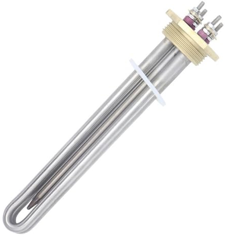 DELURA Chauffe-Eau Solaire Tubulaire À Immersion 12V, 300/600W, Élément Chauffant, Fil De Cuivre DN32, avec Tube De Thermostat (Size : Heater, Color : 12v 300w BSP)