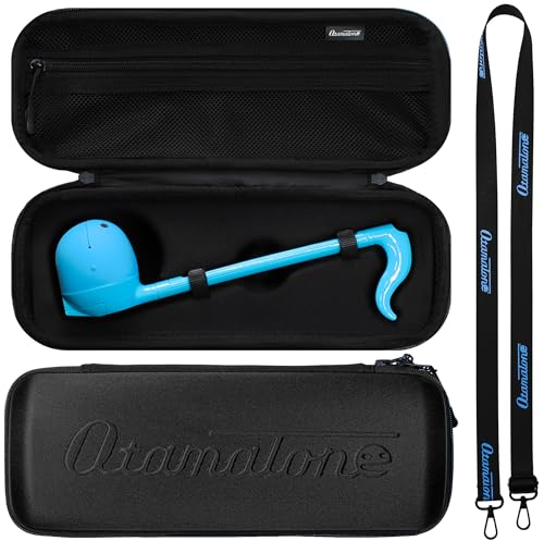 Otamatone Official Case (Regular - 10.7 inch) Musical Instrument Toy Synthesizer Hard Shell Cover, Smooth Fitted Protective Interior with Official Logo Strap, Inner Zipper Pouch (Black)