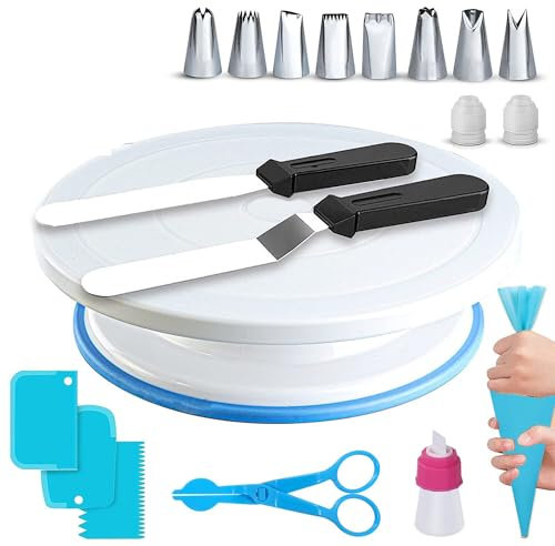 Kitchen Utensil Rotating Cake Stand Plate Decorating Kit (Material: Plastic)