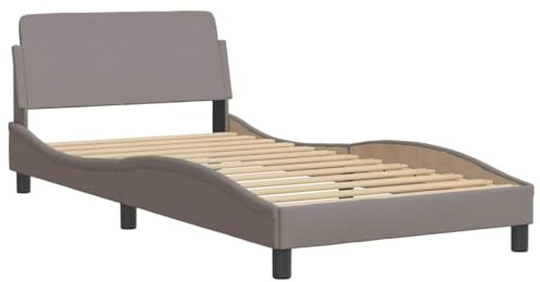 vidaXL Bettgestell Dover Taupe 100x200 cm Stoff