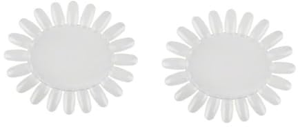 DOITOOL 20pcs Sunflower Shaped Acrylic Nail Polish Display Wheel for Art Practice and Demonstration Clear False Nail Tips for Salon and Personal Use