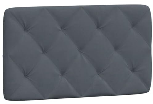 vidaXL Kissen für Kopfteil, Wandpolster Polsterpaneel Bettkopfteil, Rückenkissen Polsterkopfteil Wandkissen Schlafzimmer, Dunkelgrau 90cm Samt