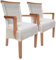 Esszimmer Stühle Set 2 Stück mit Armlehnen Rattanstühle weiß Perth Rattan Korbstühle nachhaltig Farbe mit Sitzkissen