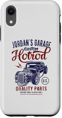 Hülle für iPhone XR Jordan's Hotrod Garage Oldtimer im Jordan-Design
