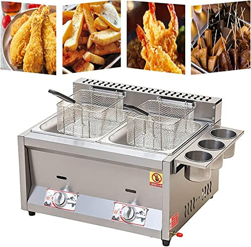 Deep Fat Fryer Stainless Steel Chip Fryer with Oil Basket, Window Lid Polished Stainless Steel Removable Immerse Heating Element with Temperature Control for Commercial or Home Use,13L
