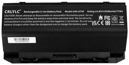CRLYLC A42-G750 Laptop Battery for Asus ROG G750 G750J G750JH G750JM G750JS G750JW G750JX G750JZ G750Y47JX-BL G750JZ-T4044H Series 0B110-0020 0000M Battery