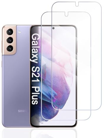 Hhfcryst Verre Trempé pour Samsung Galaxy S21+ 5G, 2 Pièces de Protection d'écran Dureté 9H Vitre, Transparent HD, Sans Bulles Film Protection écran