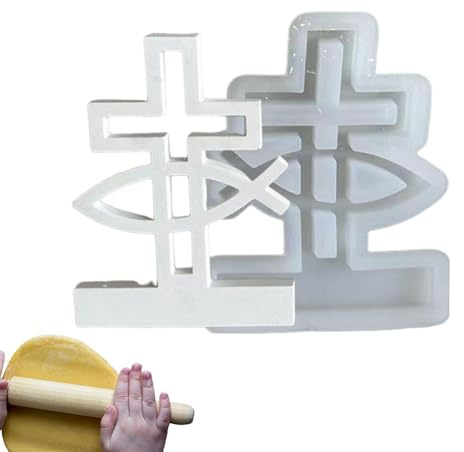 aus Harz Kreuz aus Silikon - Form für Ornamente zum Schmelzen aus Harz | Epoxidform mit Fischkreuz, Kunsthandwerk für DIY-Heimdekorationen, Schmelzen aus