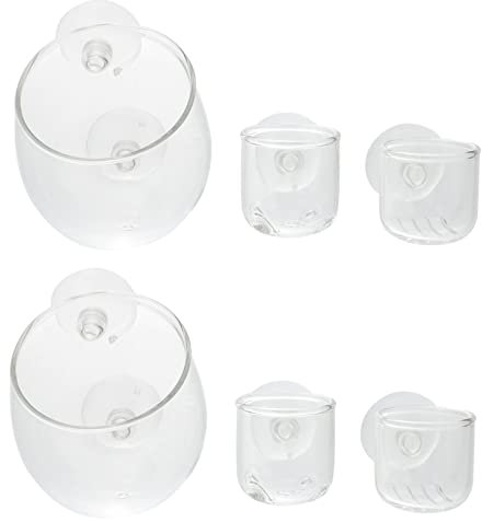 Milisten Aquatic Planters Pack Glass Aquarium Plant Cups Suction Cup Redworm Plant Pots Easy to Install