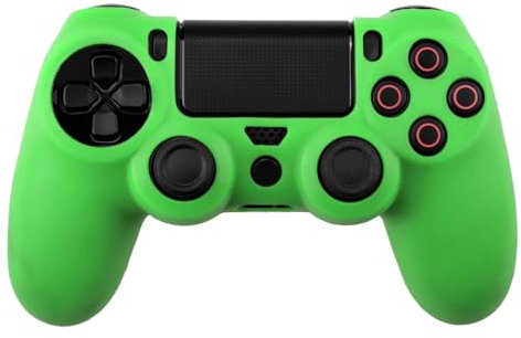 Funda protectora de silicona para mando de PS4, verde, con agarre antideslizante