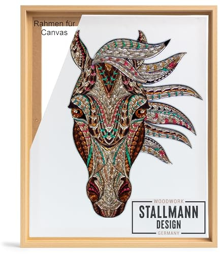 Stallmann Design Schattenfugenrahmen für Leinwände auf Keilrahmen | Farbe: Buche | Größe: 30 x 40 cm | Rahmen ohne Glas & Rückwand | mit Montagezubehör