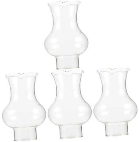 MAGICLULU 4 Stück Lampenschirm aus Glas weinglas lampenschirm Kerosinlampenschirm dekorative Schale Lesezeichen Phiole Austausch des Öllampenschornsteins Lampenabdeckung für Petroleumlampe