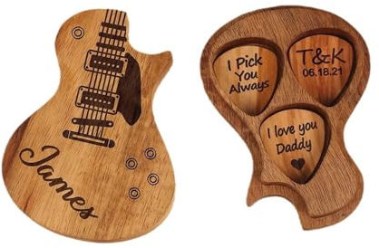 Individuelle Gitarrenplektren mit Box, personalisierte Gitarrenplektren mit Etui, Geburtstagsgeschenk für Freunde, Valentinstag, Jahrestag (1 Box + 1 Plektrum)