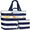 NEWIROVE Bolsa Playa Mujer Grande Xxl Familiar Bolsos Playa Con Cremallera Beach Bag Plegable Bolsa Viaje Ligero Tote Bag Mujer Para Playa, Viajes, Picnic. 50L, Strisce bianche-blu