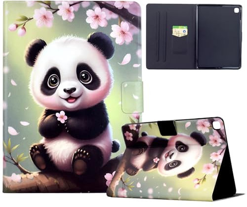Mldjomid Custodia Compatibile per Samsung Galaxy Tab A7 10.4 (SM- T500/T505) 2020 PU Pelle Tablet Case Protettiva Cover con Stand Compatibile con Samsung Galaxy Tab A7 10.4 (2020)- Panda Sakura