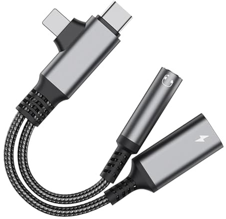 HHEETTT USB C Kopfhörer Adapter,2-in-1 Type C auf 3.5mm Klinke Adapter,USB C zu Schnellladung Aux Audio für Mobiltelefon