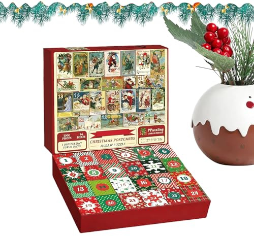 Adventskalender 2025 Rätsel - Männer Weihnachten Countdowns Kalender | Familienrätselspiel | 24 Tage Jigsaw Rätsel Countdown -Kalender Für Kid | Für Männer Frauen Mädchen Jugend Teenager Ehefra