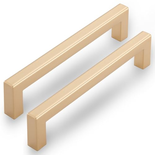 L&lonpa Cabinet Handles 128mm Gold Kitchen Cabinet Pulls, 10 Pack