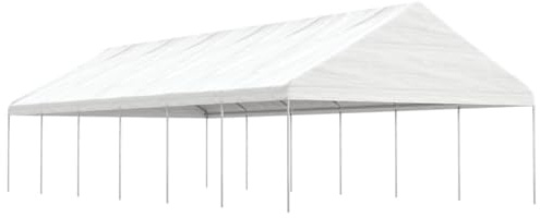 QJBSAVVA Gartenzelt Pavillon 13,38 x 5,88 x 3,75 m aus PE Stabil und wasserdichtes Dach Ultragroße Partyzelt Shelter für Garten Camping Grill Area Outdoor Lounge