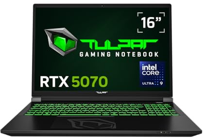TULPAR T6 V3.9 Gaming Laptop | 16'' QHD+ 2560x1600 180HZ IPS LED-Display | Core Ultra U9 | 16 GB RAM | 1 TB SSD | RTX 5070 | Windows 11 Gaming Notebook