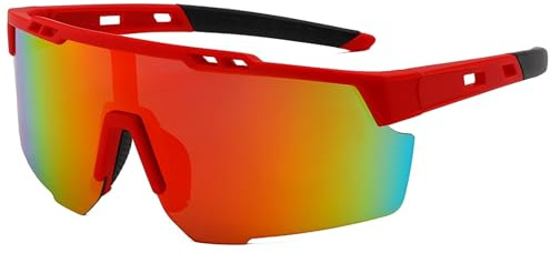 LOJUDI Lunette de Soleil Enfant Sport - Cadre Souple TR90 avec Protection UV Cyclisme Cricket Course à pied Ski vtt Lunettes de Soleil Miroir Garçon Fille