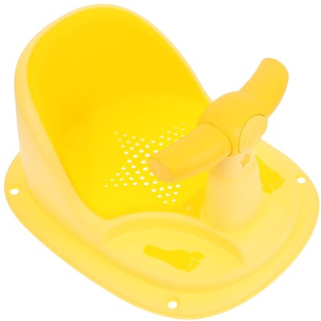 BIUDECO Babybadewannensitz Rutschfest mit Ergonomischem Komfort Gelber Duschstuhl für Babys Badewannensitz Kleinkinder Sitzgelegenheit für Babyparty und Badewanne