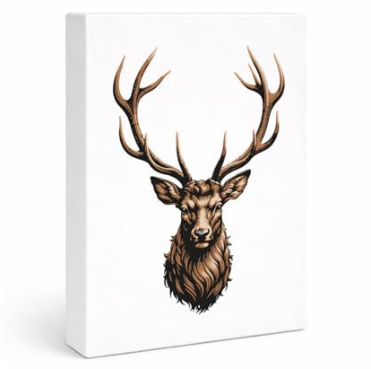 speecheese Holzbild in 20x15 cm Hirsch mit prächtigem Geweih für Naturfans | zum Stellen oder Aufhängen für Waldliebhaber - rustikale Wandkunst Holzdekoration