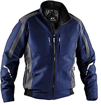 KÜBLER Workwear Wetterblouson – Jacke mit wattiertem Steppfutter – Wetterblouson aus 100% Polyester dunkelblau/anthrazit Gr. XL
