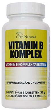 Vitamin B Komplex - Hochdosiert - 365 Tabletten (Jahresvorrat) Vitamin B1, B2, B6, B12 enthät Folsäure, Niacin, Biotin und Pantothensäure
