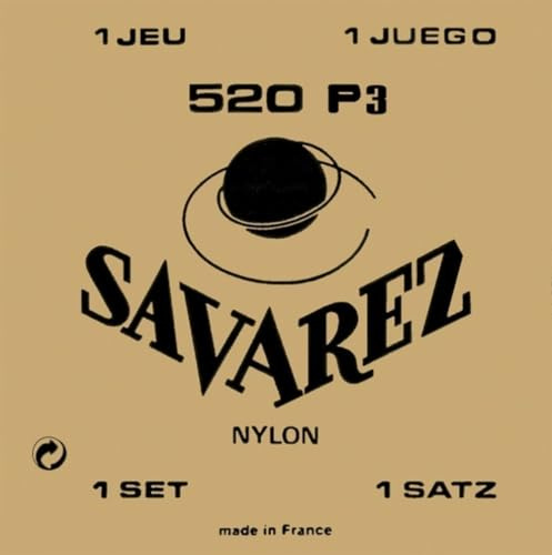 Savarez 655867 - Hochspannungssaiten, rotes Nylon, silberne Basssaiten