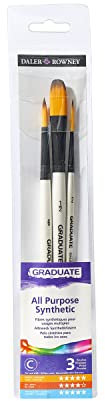 Daler Rowney - 212530009 - Kit De Loisirs Créatifs - Ensemble De 3 Pinceaux Synthétiques Graduate pour Aquarelle