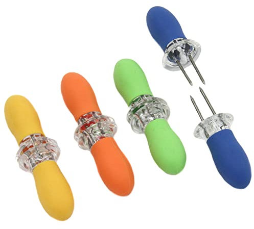 Chef Craft 21680 EZ Store Corn Holders, Plastic, Yellow/Green/Blue/Orange