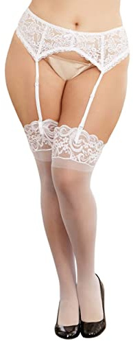 Dreamgirl Women's Sultry Nights Garter Belt, White, One Size Queen