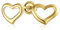 Kleine Minimalistische Echte 14K Gelbgold Symbol Der Liebe Offene Herz Ohrstecker Für Frauen Teenager Freundin Sicherer Schraubverschluss