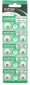 AG0 / LR521 1.55V Alkaline Cell Button Batteries (10-Piece Pack)