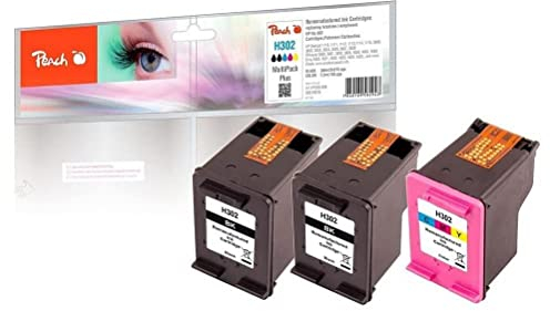 Peach H302 Spar Pack Plus Druckköpfe (2xBK, C) ersetzt HP No. 302, F6U66AE, F6U65AE für z.B. HP OfficeJet 3830, HP OfficeJet 3831, HP OfficeJet 3833, HP DeskJet 3630, HP Envy 4527 e-All-in-One
