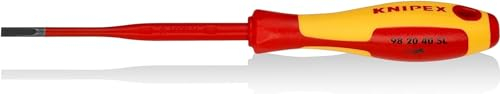 Knipex Giraviti per Elettricisti (Slim) per Viti con Intaglio Brunita, Impugnatura Isolante, in Materiale Bicomponente, Collaudato Vde 202 Mm 98 20 40 Sl
