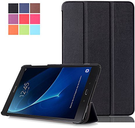 Carcasa Galaxy Tab A 10.1'',Samsung Tab A6 Funda - Flip Cover de PU Cuero Smart Case Protección Stand Funda para Samsung Galaxy Tab A 10.1 Pulgadas (2016) SM-T580N / T585N Tablet,Negro