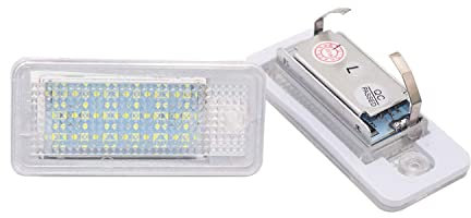 Ricoy For A3 S3 A4 S4 B6 A6 C6 Q7 A8 Canbus No Error Number License Plate Lights 6000K (Pakc of 2)