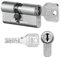 EVVA 4KS Doppelzylinder mit 3 Schlüssel, Länge (a/b) 81/31mm (c=112mm) Länge a=81mm mit KZS, Bohr-u. Ziehschutz KZS einseitig, Not-u. Gefahrenfunktion BSZ, modulare Bauweise SYMO